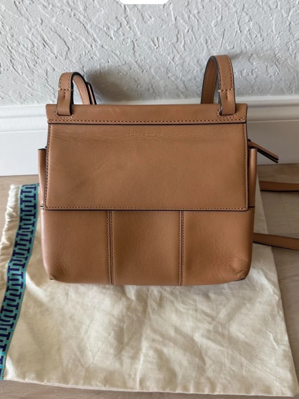 Tory Burch Tan Leather Flap Crossbody Bag